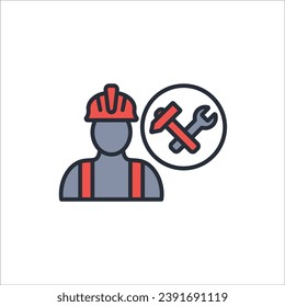 icono de contratista. vector.Curso editable.Signo de estilo lineal para uso de diseño web,logotipo.Ilustración de símbolo.