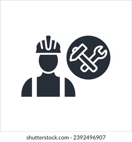 contractor icon. vector.Editable stroke.linear style sign for use web design,logo.Symbol illustration.