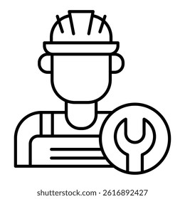Contractor Icon. Visual representation of contractor used in HVAC and home service contexts