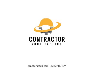 Ilustración del icono del vector del logotipo del contratista