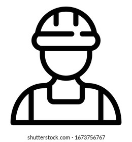 Contractor man icon. Outline contractor man vector icon for web design isolated on white background