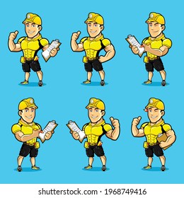 Contractor Man Mascot Design Vector