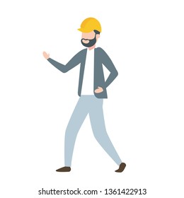 contractor man worker with helmet
