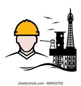 Contractor Oil Platform vector icon