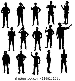 contractor silhouette vector set illustration