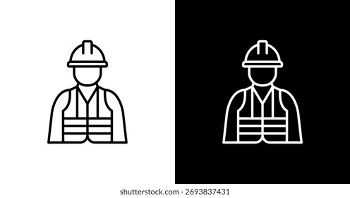 Contractor White Icon Set Design