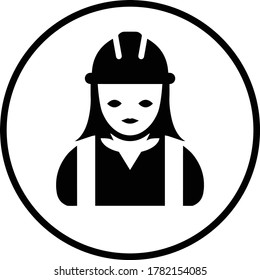 Contratista, icono de trabajador/color negro