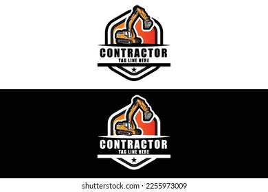 Contractors Clearing Excavating Ready Made Logo Isolated Vector EPS. Ready Made Logo Template Set Vector Isolated