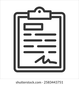 Contractual Agreement Outline Icon Vector Illustration