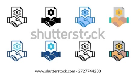 Contractual Obligations icons set multiple style collection. Editable stroke 
