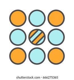 Contradictory color icon. Abstract metaphor. Isolated vector illustration