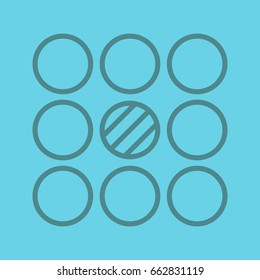 Contradictory linear icon. Abstract metaphor. Thin line outline symbols on color background. Vector illustration