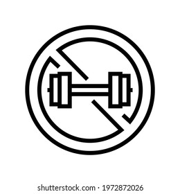 contraindicated load line icon vector. contraindicated load sign. isolated contour symbol black illustration