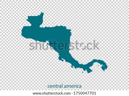 contral america map vector, isolated teal color on transparent background