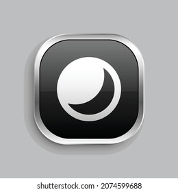 contrast 2 fill icon design. Glossy Button style rounded rectangle isolated on gray background. Vector illustration