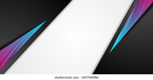Contrast abstract corporate background with blue purple glossy stripes. Geometric vector design