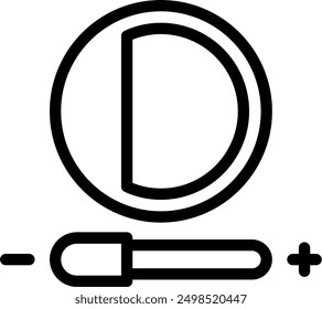 Contrast adjustment Line Vector Icon Design