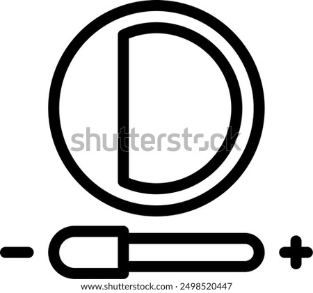 Contrast adjustment Line Vector Icon Design