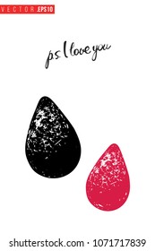 Contrast beautyblender with text label: ps i love you. Fashion banner for makeup salon, beauty store. Promo background for makeup artist, beauty stylist, fashion blog. Cosmetic concept.