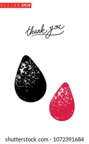 Contrast beautyblender with text label: thank you. Fashion banner for makeup salon, beauty store. Promo background for makeup artist, beauty stylist, fashion blog. Cosmetic concept.