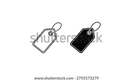 Contrast between empty and filled price tag icons with attached loops