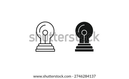 Contrast between a lit and an unlit light bulb icon on a base