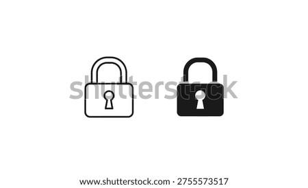 Contrast between an open and a closed padlock icon for security representation