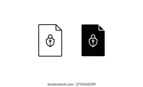 Contrast between a regular locked document and a secure encrypted document icon