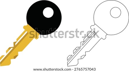 Contrast between a traditional key and a modern digital key representation Vector