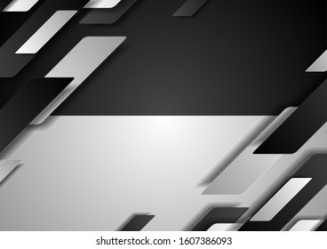 Kontrast Schwarz-Weiß-Technik geometrischen Formen abstrakter Hintergrund. Vektordesign