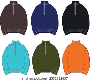 contrast collar zipper knitwear sweatshirt vector 
men casual wear 