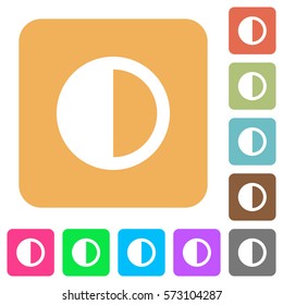 Contrast control flat icons on rounded square vivid color backgrounds.