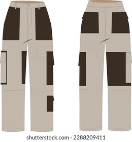 contrast detail fashion men cargo pants