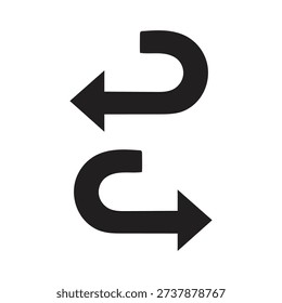 Contrast exchange arrows, navigation, undo redo action, circular movement