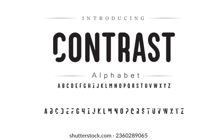 Contrast Font. Alphabet. Script. Typeface. Label .Vintage typeface. For labels and different type designs