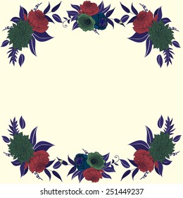Contrast frame with flower compositions