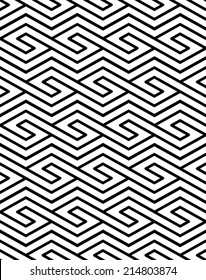 Kontrast geometrisches nahtloses Muster mit symmetrischem Ornament. Rhombus-Grafik, zeitgenössischer Hintergrund. Unendlicher schwarz-weißer Hintergrund.