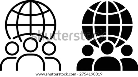 Contrast of global communication and local interaction representations