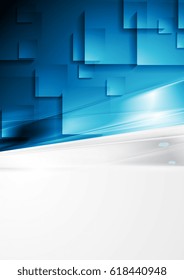 Contrast grey and blue abstract geometric background. Vector squares graphic design