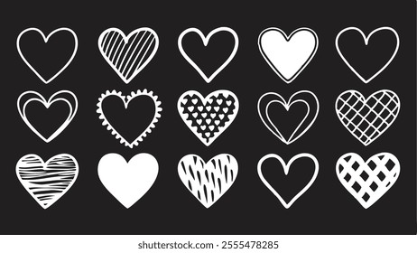 Contrast Heart Patterns in Black and White Theme