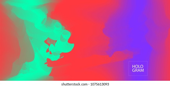 Contrast Holographic Vector Background. Horizontal Pastel Glam Iridescent Pattern. Funky Gradient Neon Cool Teal Wallpaper. Defocused Lights, Contrast Holographic Background, Bright Luxury Texture.