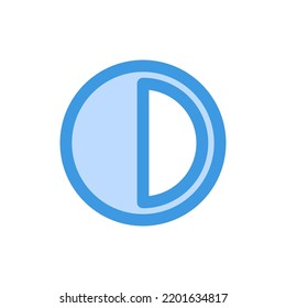 Contrast icon in blue style about camera, use for website mobile app presentation