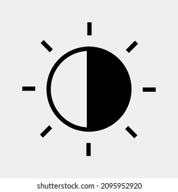 Contrast icon, brightness icon. adjust contrast icon color editable