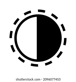 Contrast icon, brightness icon. adjust contrast icon color editable