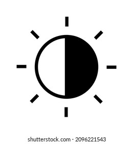 Contrast icon, brightness icon. adjust contrast icon color editable
