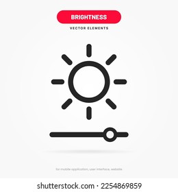 Contrast icon, brightness icon, adjust sign icon on white background for UI UX website mobile app