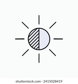 Contrast Icon. Brightness, Dark Light Degree. Difference Symbol  - Vector