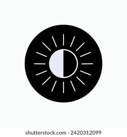 Contrast Icon. Brightness, Dark Light Degree. Difference Symbol  - Vector. 