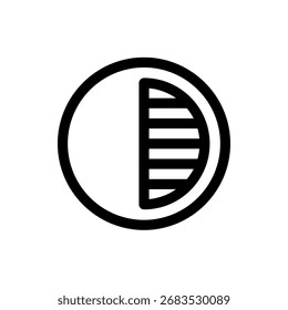 Ícone de contraste para temas visuais e de design