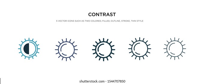 contrast icon in different style vector illustration. two colored and black contrast vector icons designed in filled, outline, line and stroke style can be used for web, mobile, ui